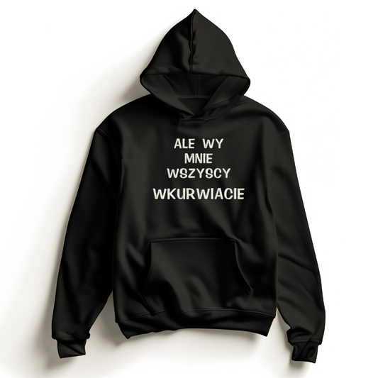 Personalizowana bluza z kapturem z dużym własnym napisem