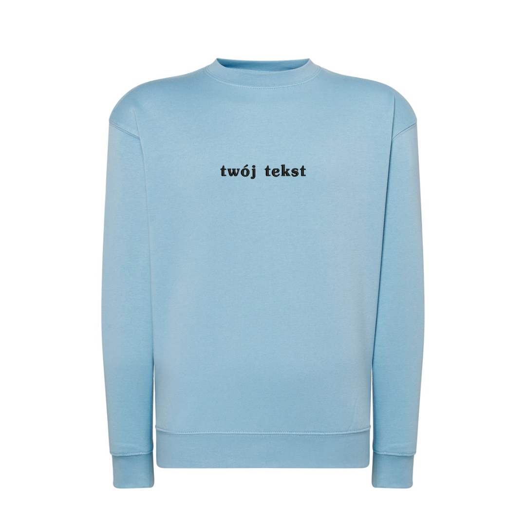 Personalizowana bluza bez kaptura z małym własnym napisem