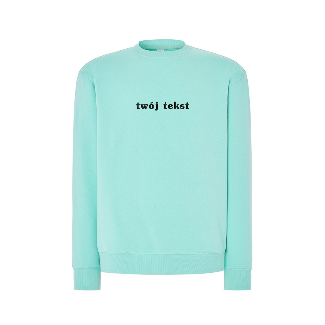 Personalizowana bluza bez kaptura z małym własnym napisem