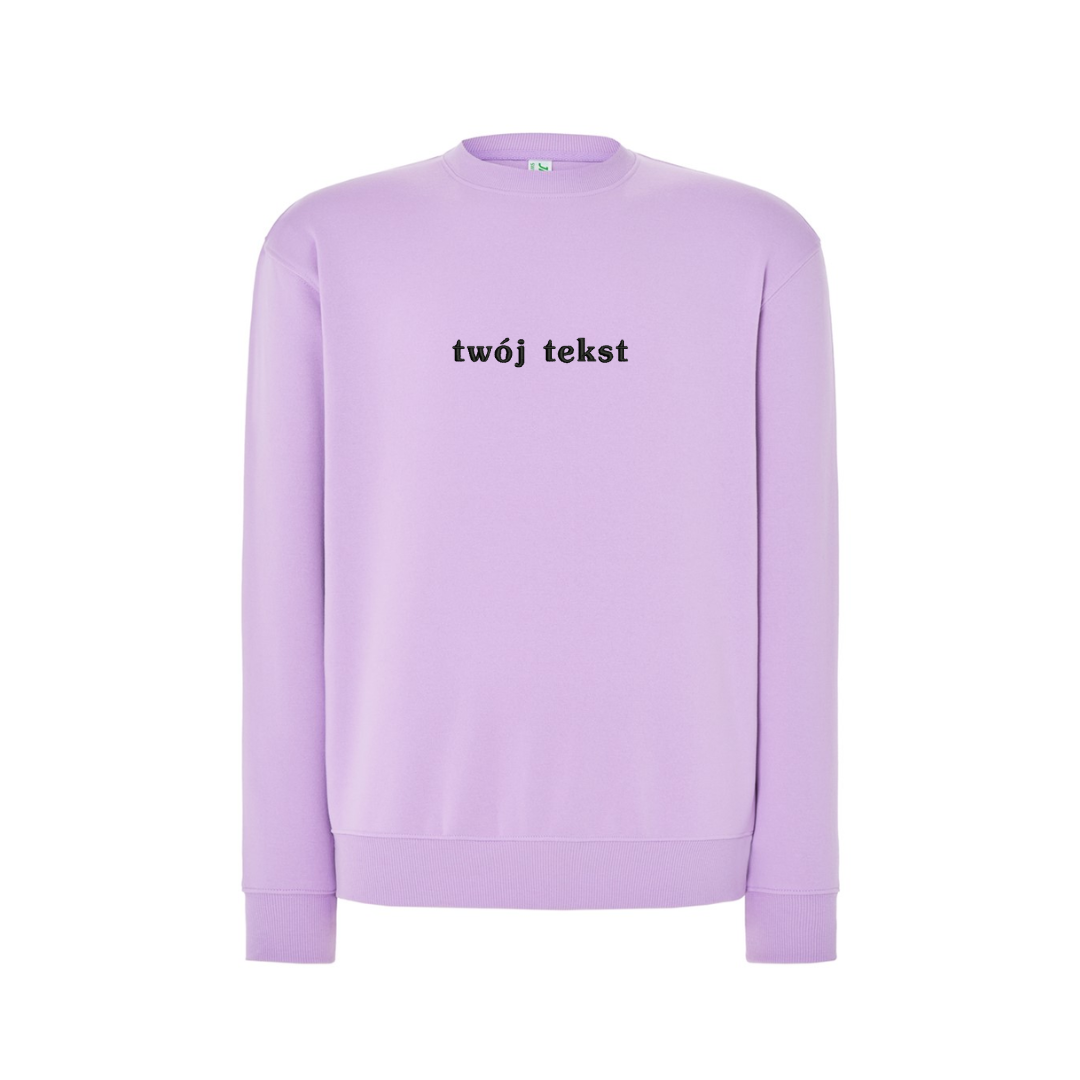 Personalizowana bluza bez kaptura z małym własnym napisem