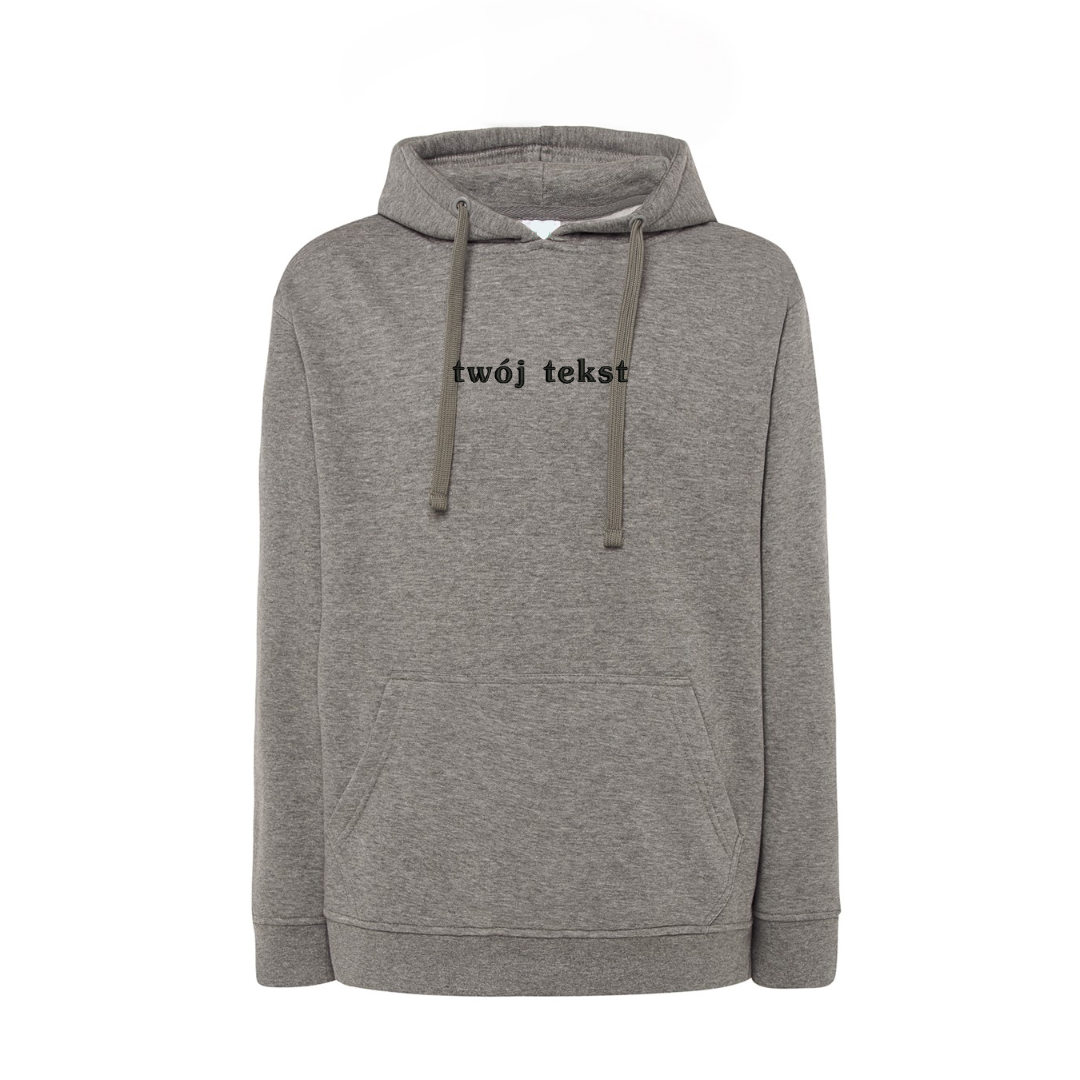 Personalizowana bluza z kapturem z małym własnym napisem