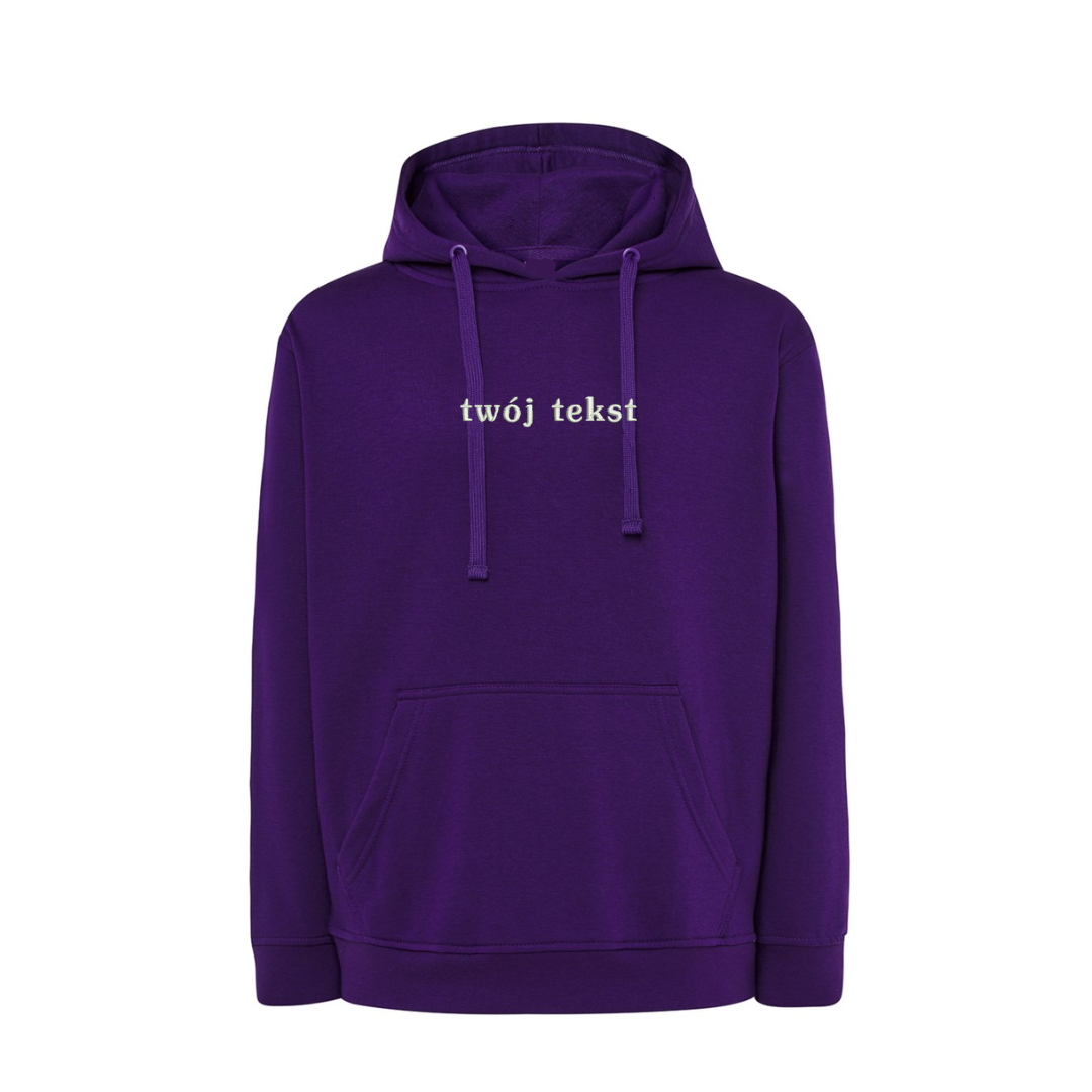 Personalizowana bluza z kapturem z małym własnym napisem