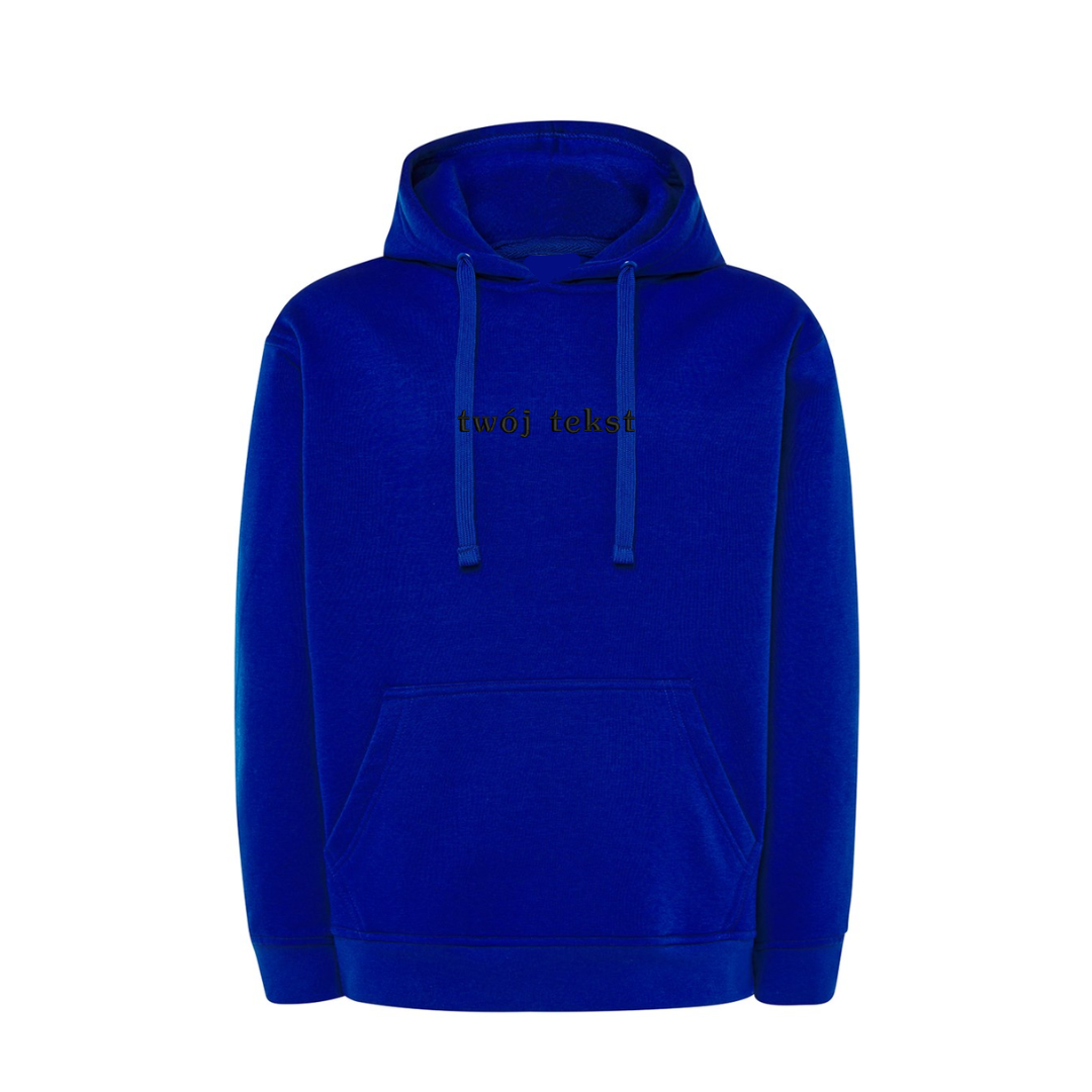 Personalizowana bluza z kapturem z małym własnym napisem