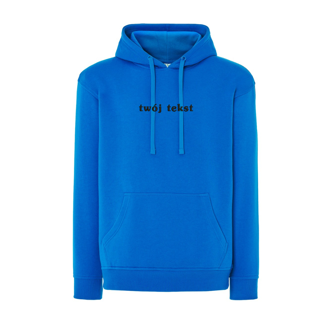 Personalizowana bluza z kapturem z małym własnym napisem