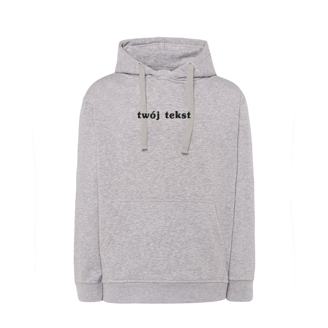 Personalizowana bluza z kapturem z małym własnym napisem