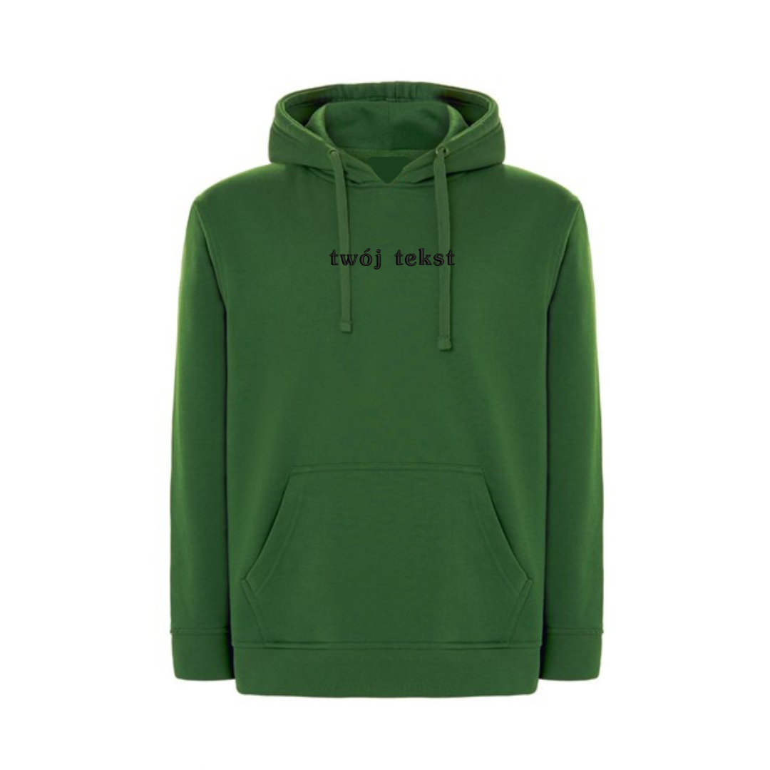 Personalizowana bluza z kapturem z małym własnym napisem