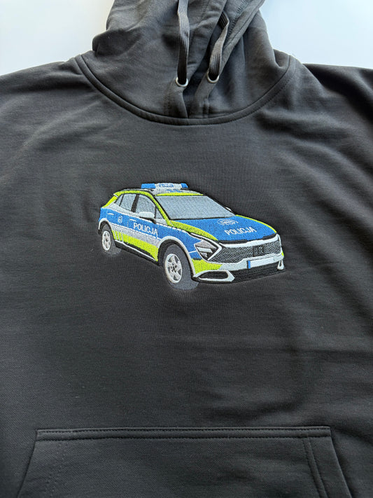 Bluza z haftem auta policji