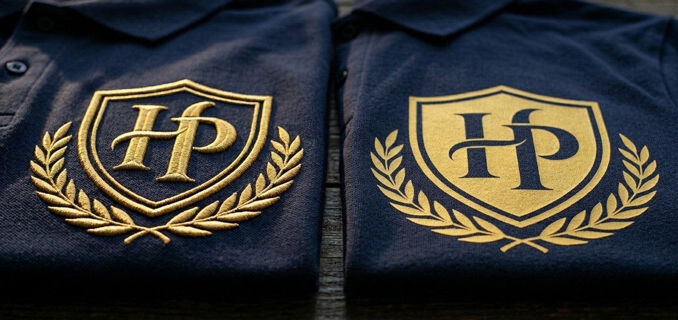 Porównanie haftu komputerowego i nadruku na koszulce – trwałość i jakość CustomClothes.pl Bielsko-Biała