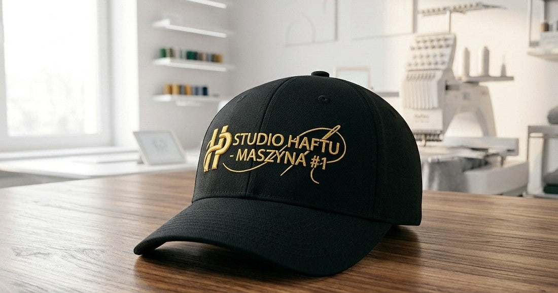 Haft komputerowy logo na czapce z daszkiem – pracownia CustomClothes.pl Bielsko-Biała