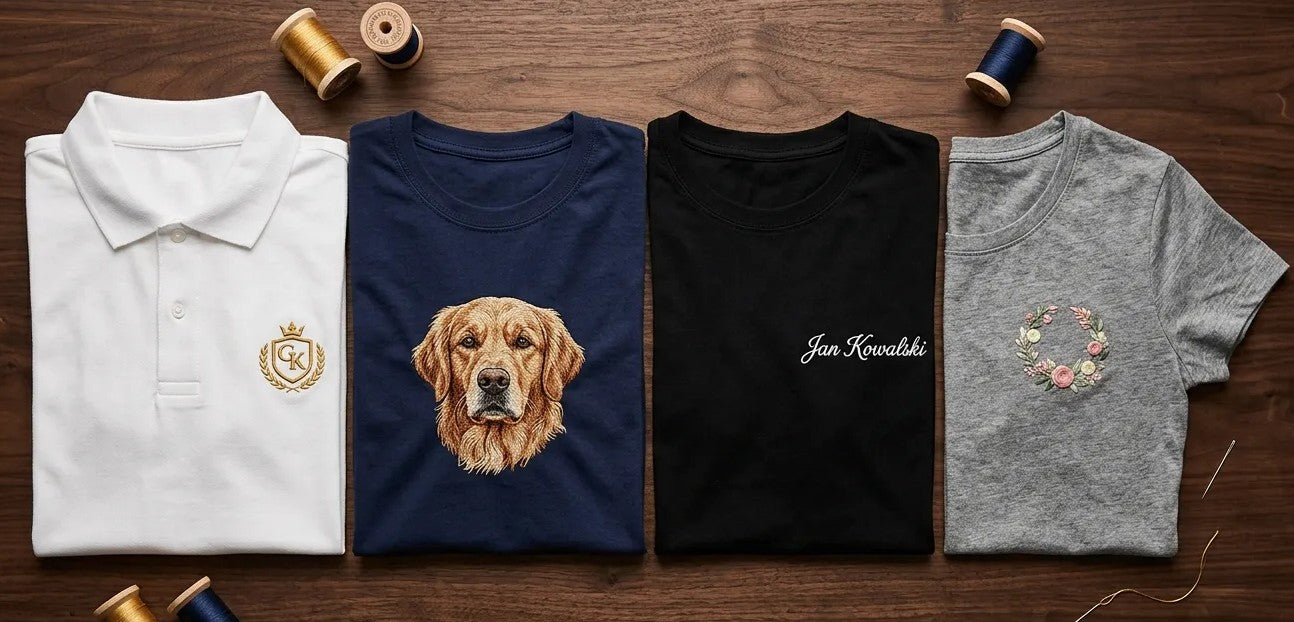 Koszulki z haftem na zamówienie – polo z logo, t-shirt z psem, koszulka z napisem i damska z haftem, CustomClothes.pl Bielsko-Biała