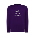 Personalizowana bluza bez kaptura z dużym własnym napisem - CustomClothes.pl