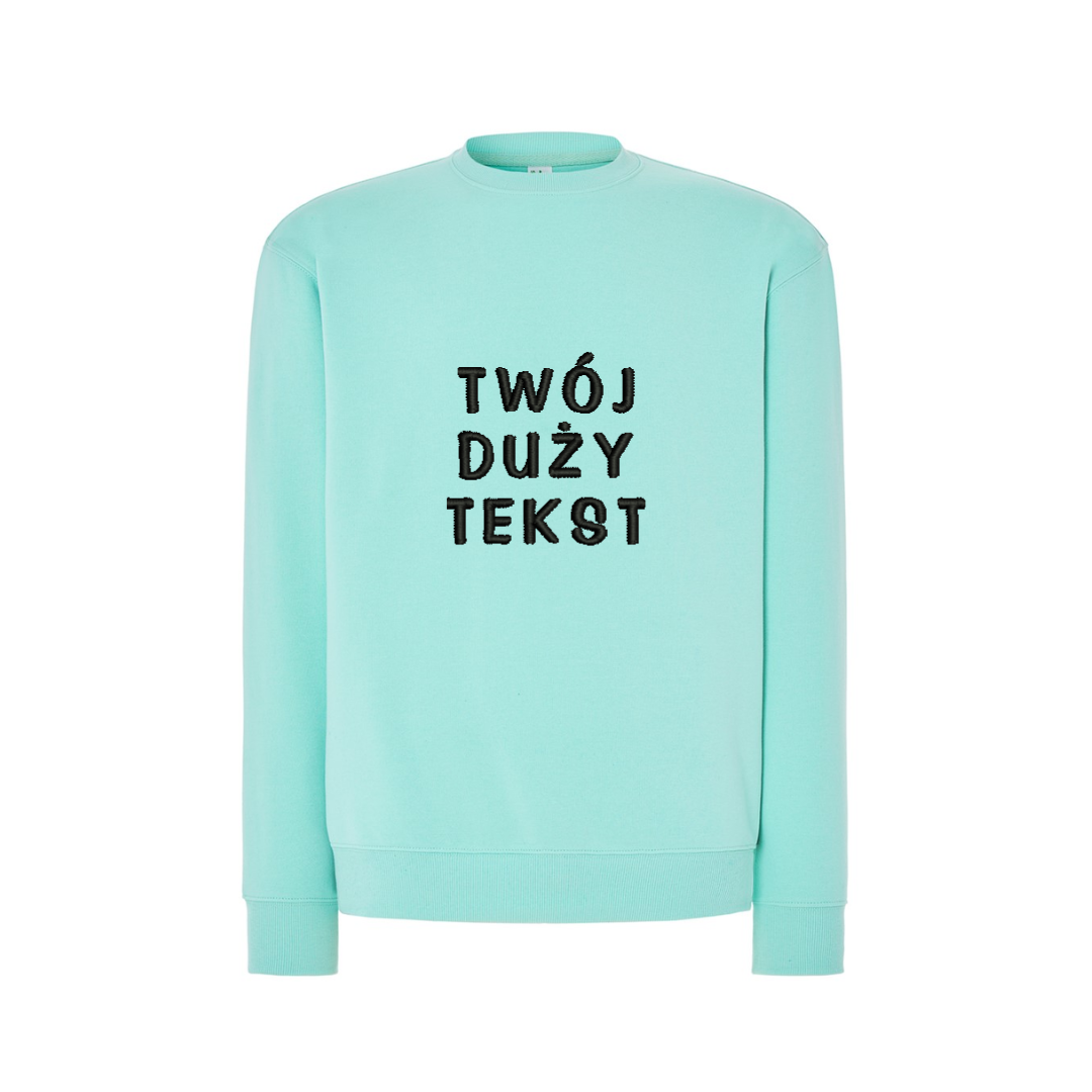 Personalizowana bluza bez kaptura z dużym własnym napisem - CustomClothes.pl