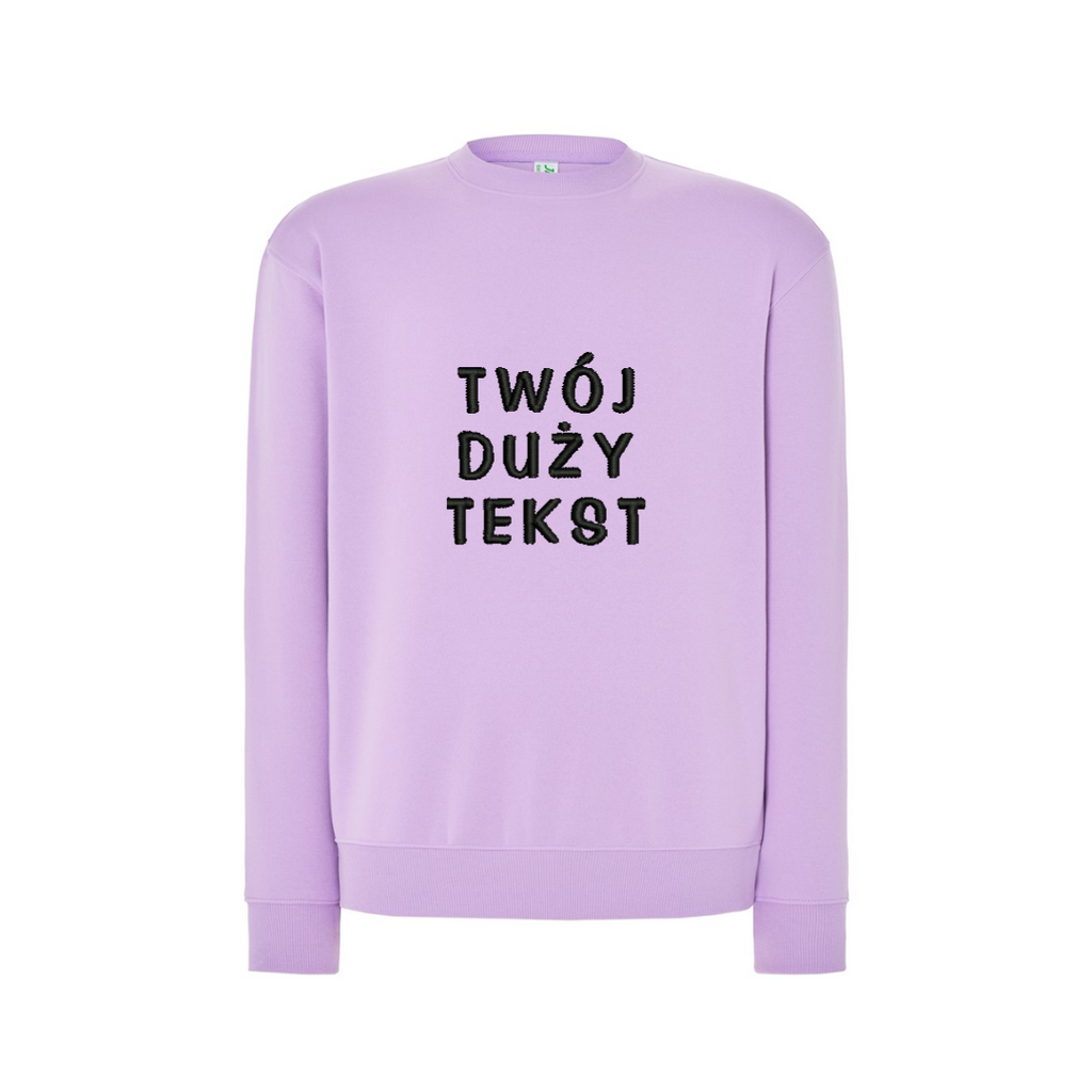 Personalizowana bluza bez kaptura z dużym własnym napisem - CustomClothes.pl