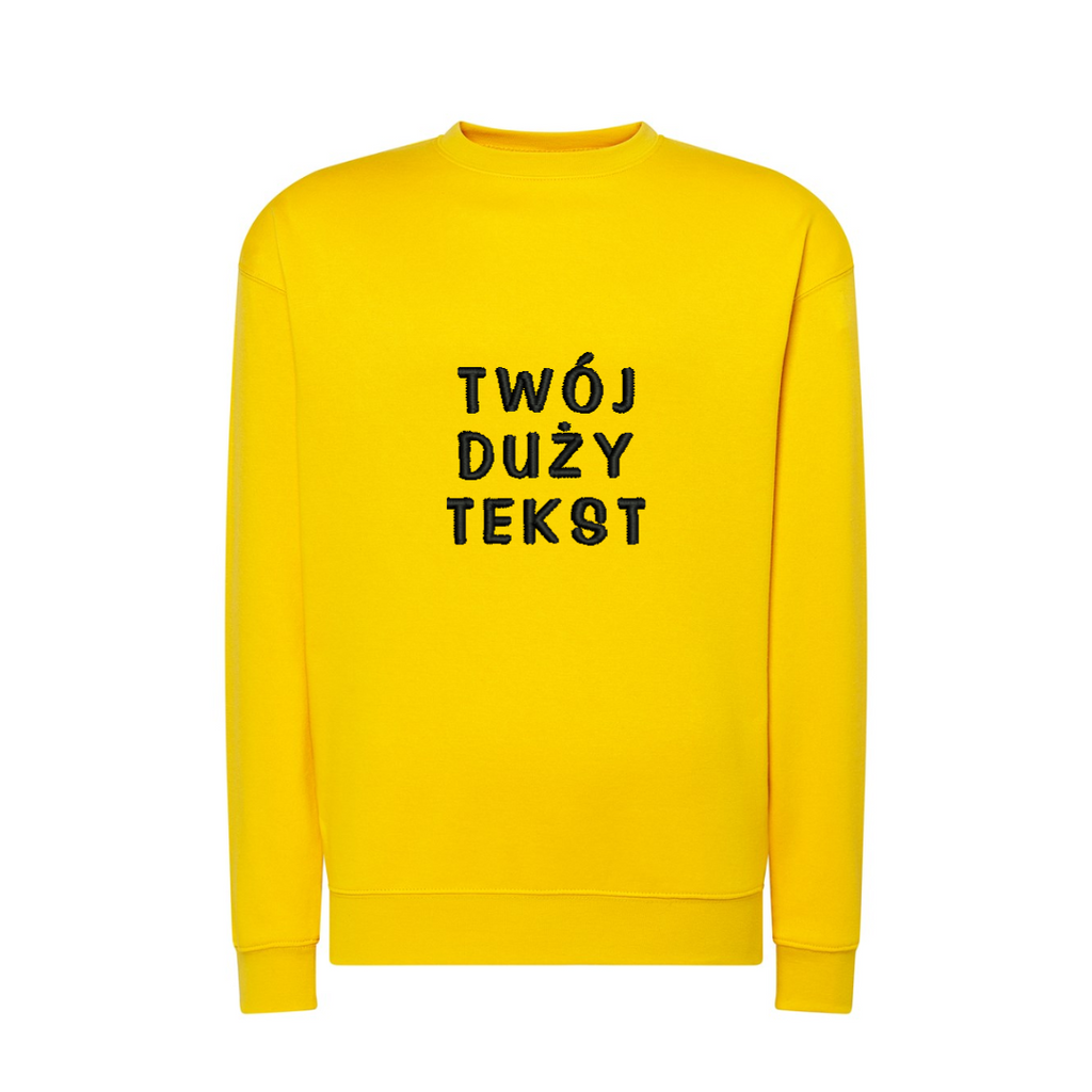 Personalizowana bluza bez kaptura z dużym własnym napisem - CustomClothes.pl