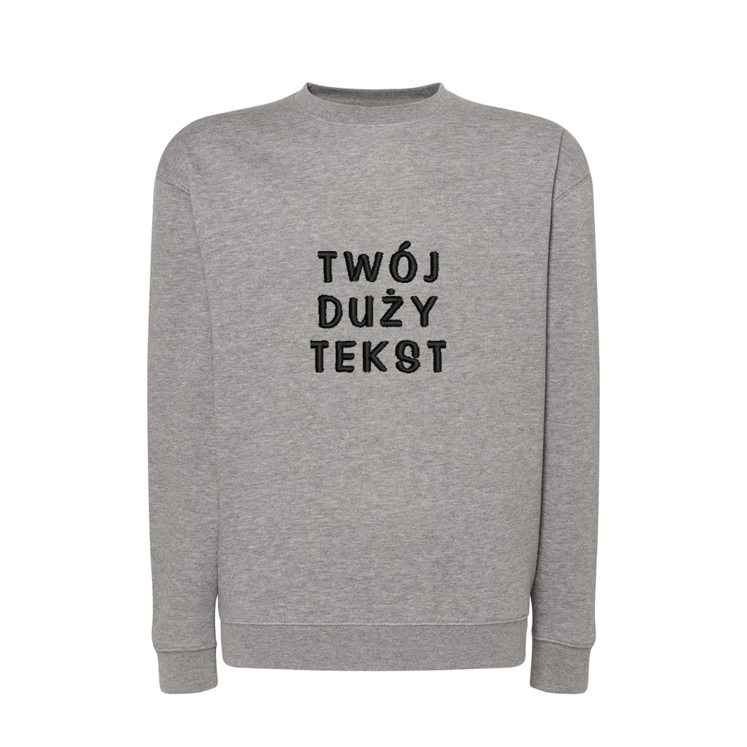 Personalizowana bluza bez kaptura z dużym własnym napisem - CustomClothes.pl