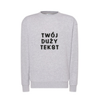 Personalizowana bluza bez kaptura z dużym własnym napisem - CustomClothes.pl