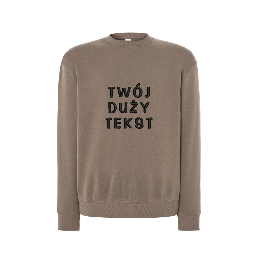 Personalizowana bluza bez kaptura z dużym własnym napisem - CustomClothes.pl