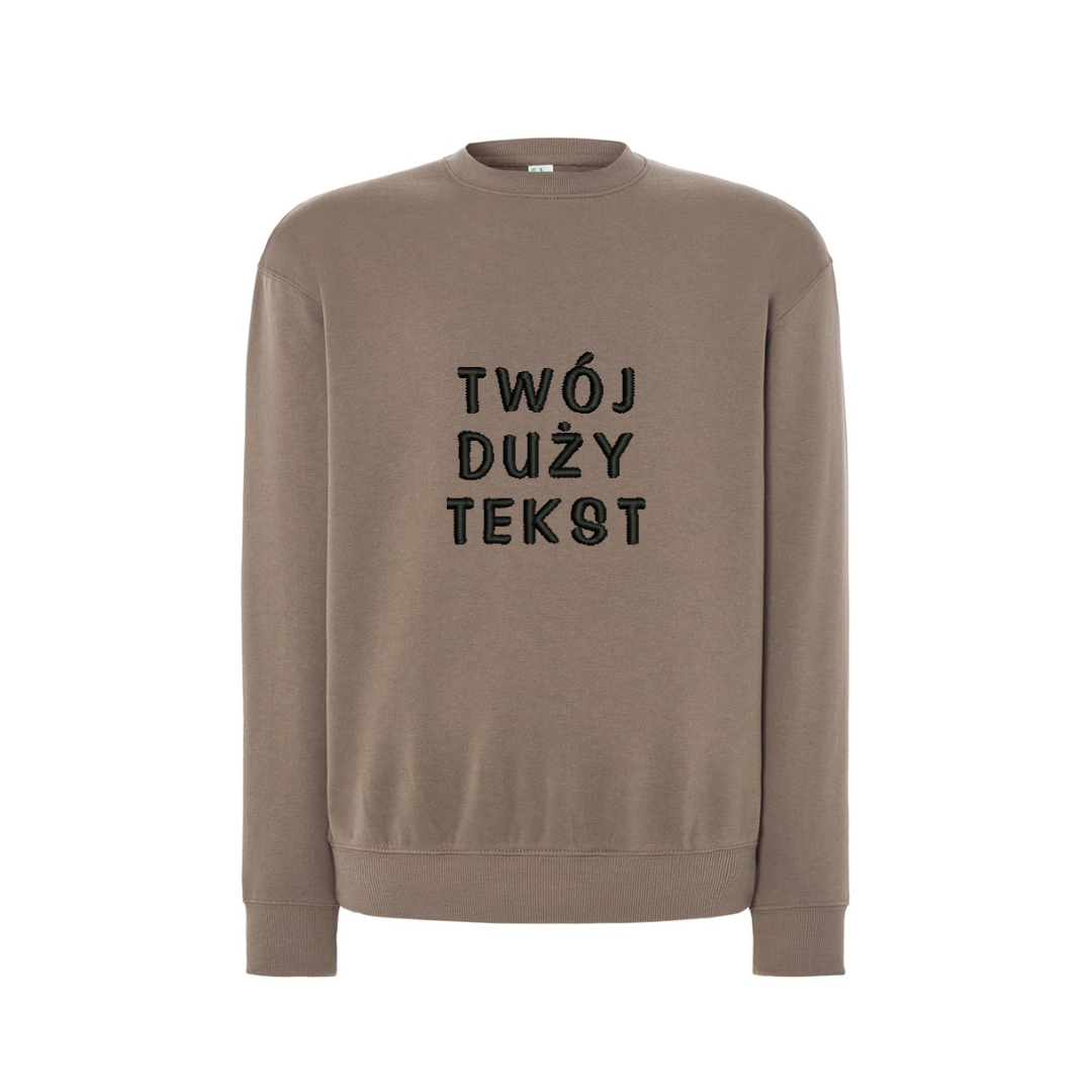 Personalizowana bluza bez kaptura z dużym własnym napisem - CustomClothes.pl