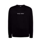 Personalizowana bluza bez kaptura z małym własnym napisem - CustomClothes.pl