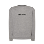 Personalizowana bluza bez kaptura z małym własnym napisem - CustomClothes.pl