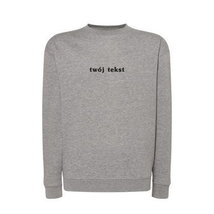 Personalizowana bluza bez kaptura z małym własnym napisem