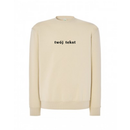 Personalizowana bluza bez kaptura z małym własnym napisem