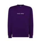 Personalizowana bluza bez kaptura z małym własnym napisem - CustomClothes.pl