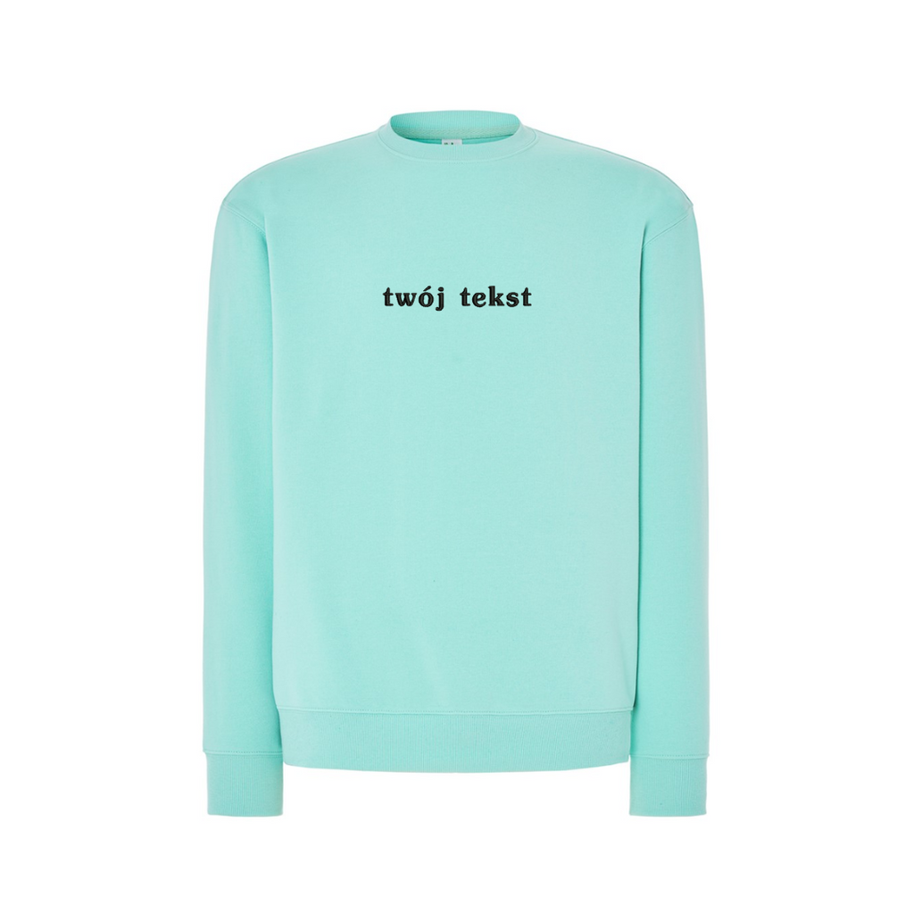 Personalizowana bluza bez kaptura z małym własnym napisem - CustomClothes.pl