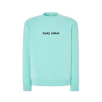 Personalizowana bluza bez kaptura z małym własnym napisem