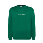 Personalizowana bluza bez kaptura z małym własnym napisem - CustomClothes.pl