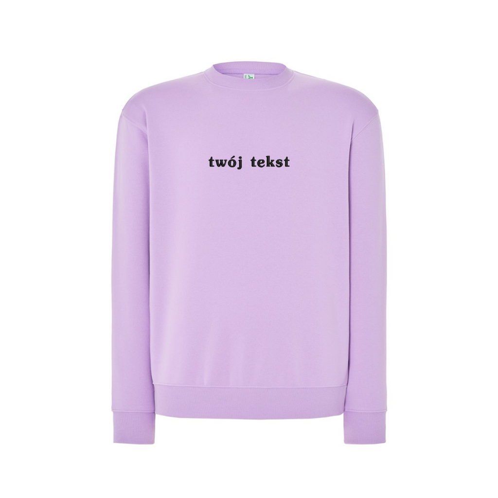 Personalizowana bluza bez kaptura z małym własnym napisem - CustomClothes.pl