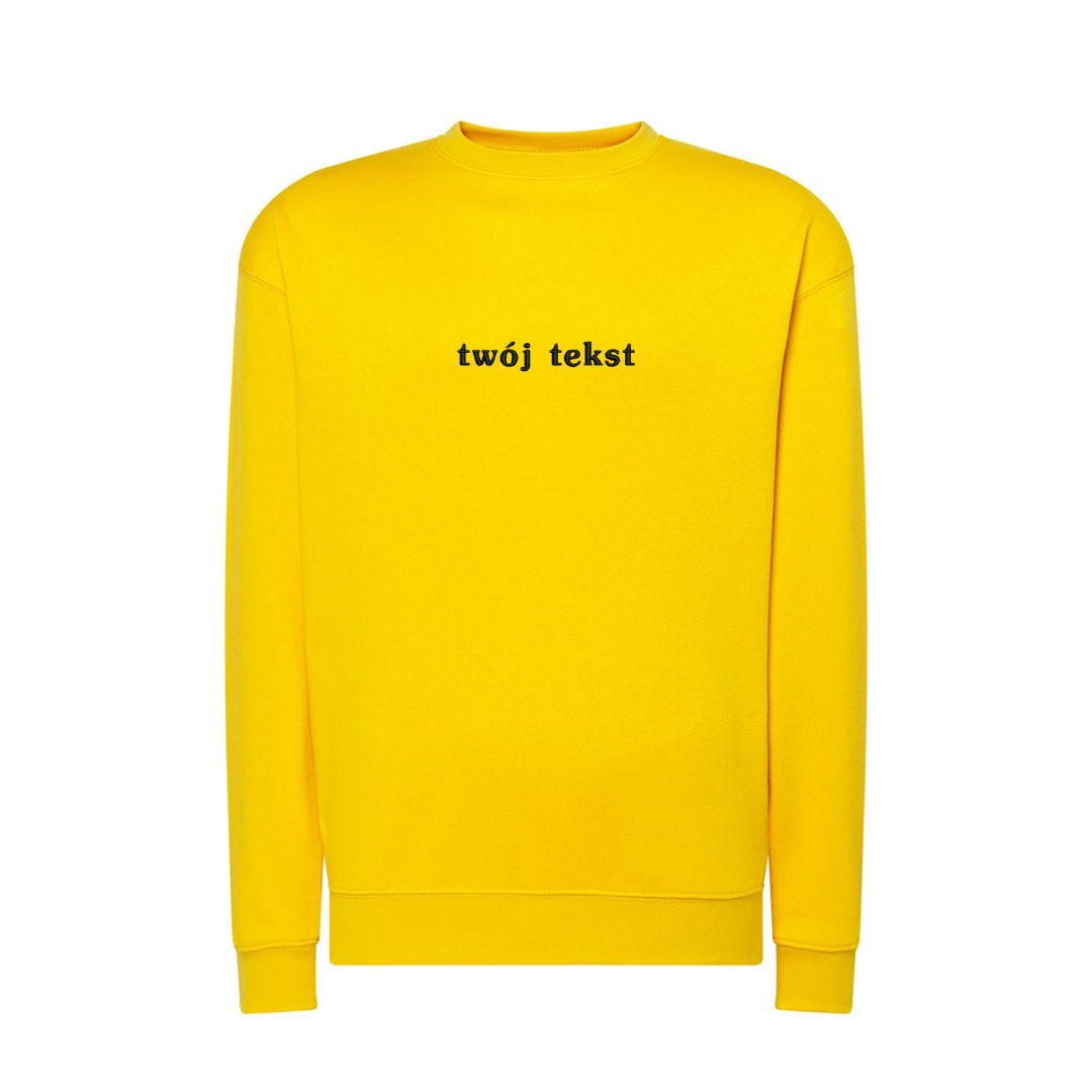 Personalizowana bluza bez kaptura z małym własnym napisem