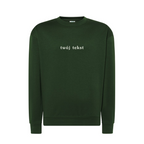 Personalizowana bluza bez kaptura z małym własnym napisem - CustomClothes.pl