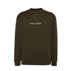 Personalizowana bluza bez kaptura z małym własnym napisem - CustomClothes.pl