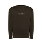 Personalizowana bluza bez kaptura z małym własnym napisem - CustomClothes.pl