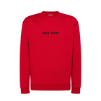 Personalizowana bluza bez kaptura z małym własnym napisem - CustomClothes.pl