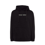 Personalizowana bluza z kapturem z małym własnym napisem - CustomClothes.pl