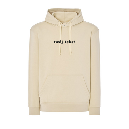 Personalizowana bluza z kapturem z małym własnym napisem