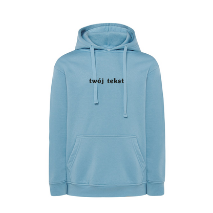 Personalizowana bluza z kapturem z małym własnym napisem