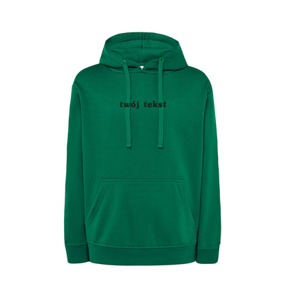 Personalizowana bluza z kapturem z małym własnym napisem