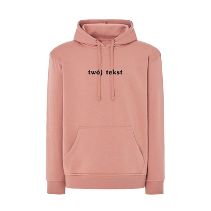 Personalizowana bluza z kapturem z małym własnym napisem