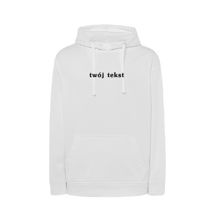 Personalizowana bluza z kapturem z małym własnym napisem