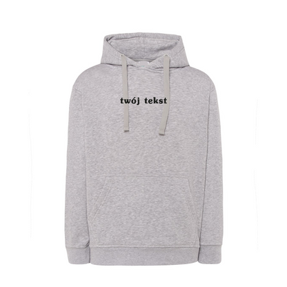 Personalizowana bluza z kapturem z małym własnym napisem