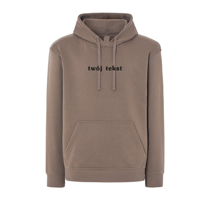Personalizowana bluza z kapturem z małym własnym napisem