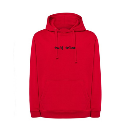 Personalizowana bluza z kapturem z małym własnym napisem
