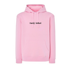 Personalizowana bluza z kapturem z małym własnym napisem - CustomClothes.pl