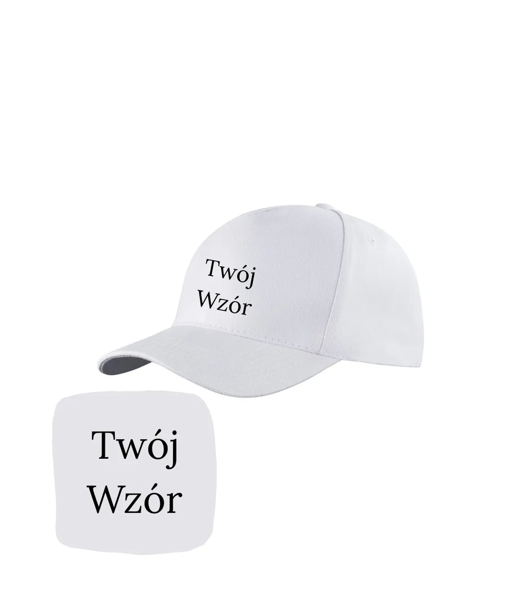 biała czapka z własnym haftem