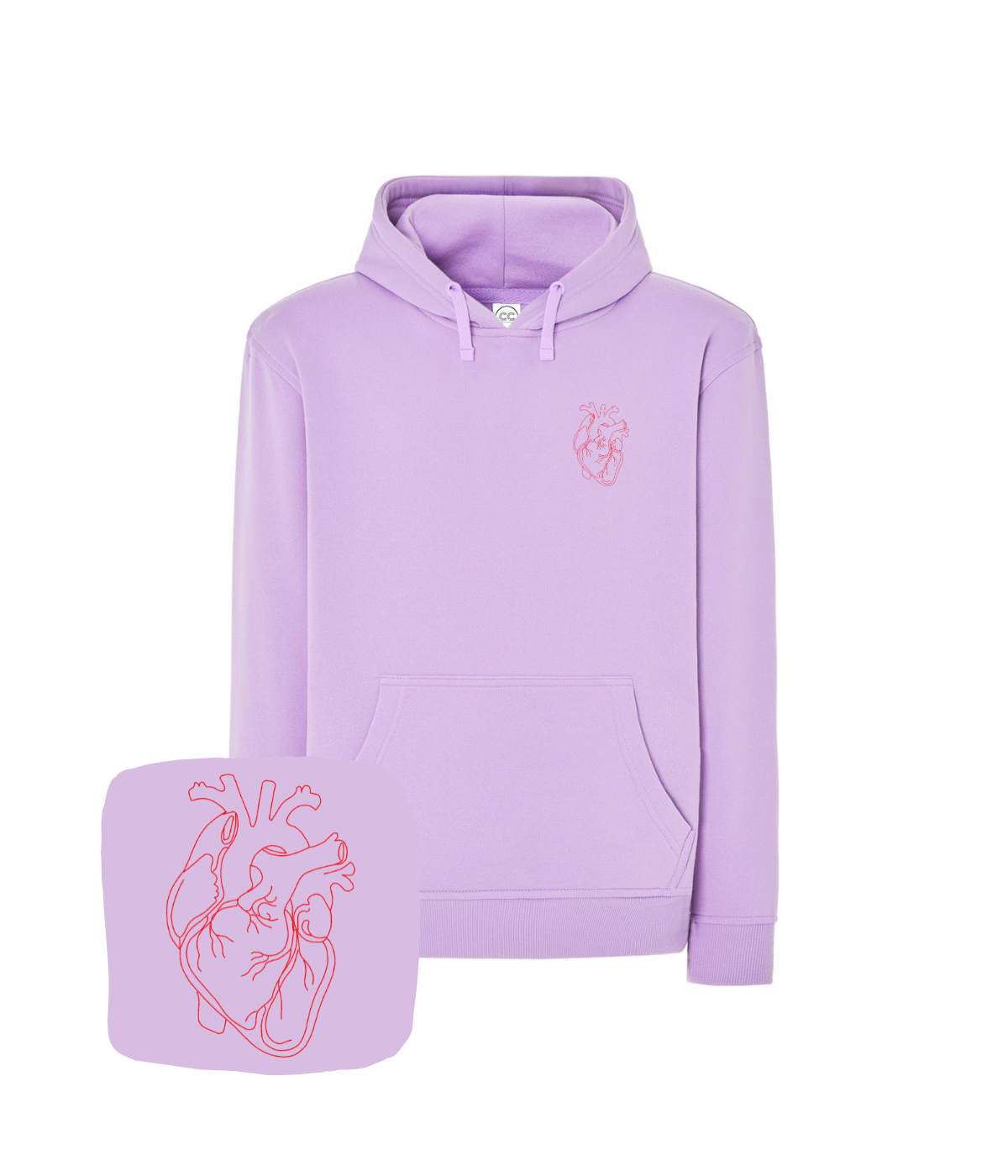 Bluza z haftem anatomicznego serca – bluza anatomicznego serca haft komputerowy, trwałe wykończenie