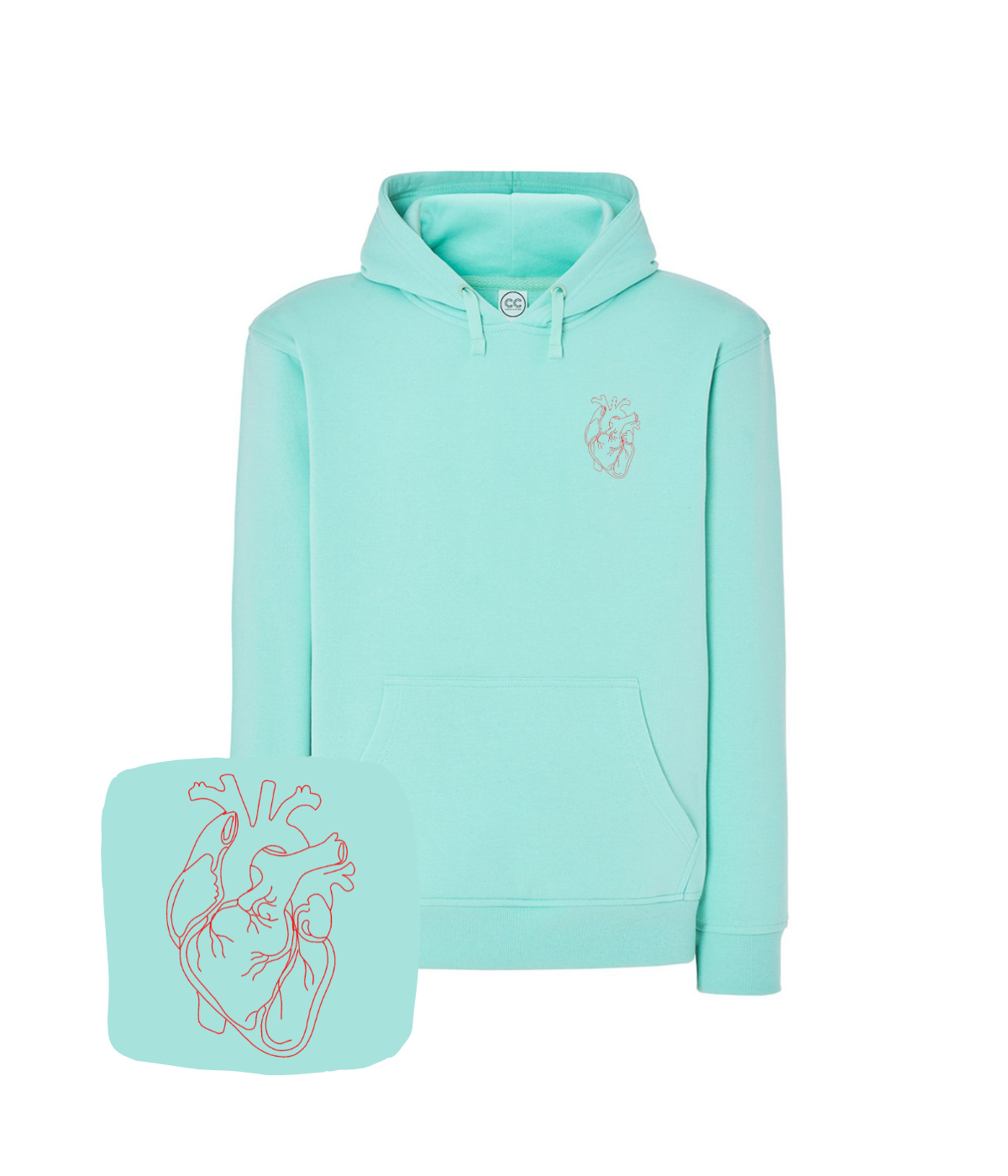 Bluza z haftem anatomicznego serca – bluza anatomicznego serca na co dzień, codzienny komfort