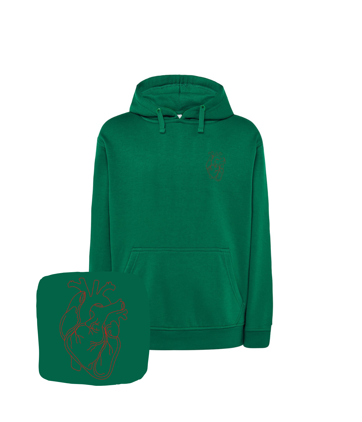 Bluza z haftem anatomicznego serca – bluza na prezent z motywem anatomicznego serca, wysoka jakość